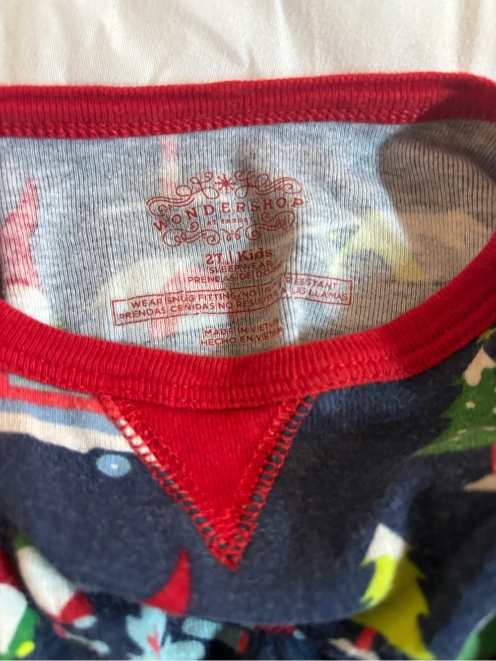 Kids Holiday Navy & Red Pajama Set - Festive Sleepwear baby shark set of 3. 2T